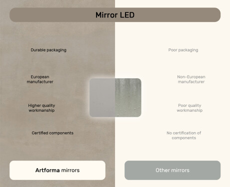 Rounded bathroom mirror with LED lighting, 80×60 cm, dual color, touch switch, heating mat #7