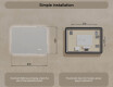 Rounded bathroom mirror with LED lighting, 80×60 cm, dual color, touch switch, heating mat #8