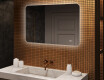 Rounded bathroom mirror with LED lighting, 100×70 cm, dual color, touch switch, heating mat