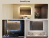 Rounded bathroom mirror with LED lighting, 100×70 cm, dual color, touch switch, heating mat #2
