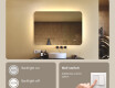 Rounded bathroom mirror with LED lighting, 100×70 cm, dual color, touch switch, heating mat #4