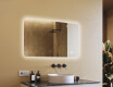 Rounded bathroom mirror with LED lighting, 120×70 cm, dual color, touch switch, heating mat
