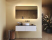 Rounded bathroom mirror with LED lighting, 120×70 cm, dual color, touch switch, heating mat #9