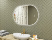 Illuminated bathroom mirror, 80×50 cm, dual color, touch switch, heating mat