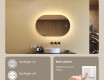 Illuminated bathroom mirror, 80×50 cm, dual color, touch switch, heating mat #4
