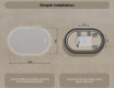 Illuminated bathroom mirror, 100×70 cm, dual color, touch switch, heating mat #8