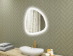 Irregular‑shaped mirror with lighting, 64×64 cm, dual color, touch switch, heating mat