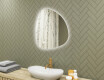 Irregular-shaped mirror with lighting, 64×64 cm, dual color, touch switch, heating mat