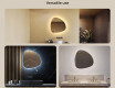 Irregular-shaped mirror with lighting, 64×64 cm, dual color, touch switch, heating mat #2
