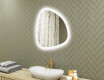 Irregular-shaped mirror with lighting, 74×74 cm, dual color, touch switch, heating mat