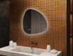 Irregular‑shaped mirror with lighting, 74×74 cm, dual color, touch switch, heating mat