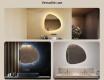 Irregular‑shaped mirror with lighting, 74×74 cm, dual color, touch switch, heating mat #2