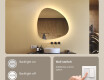 Irregular‑shaped mirror with lighting, 74×74 cm, dual color, touch switch, heating mat #4