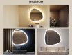 Irregular‑shaped mirror with lighting, 94×94 cm, dual color, touch switch, heating mat #2