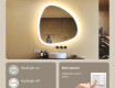 Irregular‑shaped mirror with lighting, 94×94 cm, dual color, touch switch, heating mat #4