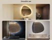 Irregular‑shaped mirror with lighting, 94×94 cm, dual color, touch switch, heating mat #2