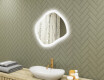 Bathroom mirror with lighting, 74×64 cm, dual-color light, touch switch, heating pad
