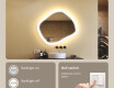 Bathroom mirror with lighting, 74×64 cm, dual-color light, touch switch, heating pad #4