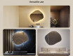 Bathroom mirror with lighting, 74×64 cm, dual color, touch switch, heating mat #2