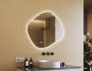 Bathroom mirror with lighting, 94×84 cm, dual color, touch switch, heating mat
