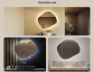 Bathroom mirror with lighting, 94×84 cm, dual color, touch switch, heating mat #2