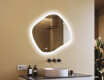 Bathroom mirror with lighting, 104×94 cm, dual color, touch switch, heating mat