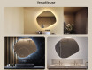 Bathroom mirror with lighting, 104×94 cm, dual color, touch switch, heating mat #2
