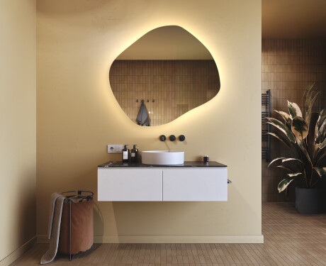 Bathroom mirror with lighting, 104×94 cm, dual color, touch switch, heating mat #9