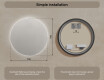 Round illuminated bathroom mirror 60 cm with neutral light color 4500K #6