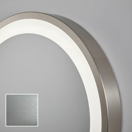 Round LED-backlit mirror - 60/80 cm in a silver aluminum frame #2