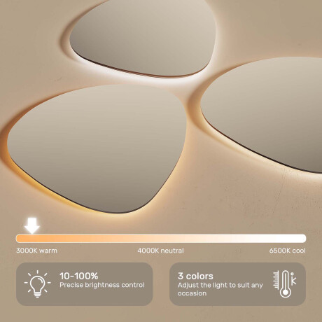 Irregular LED mirror in a gold aluminum frame #5