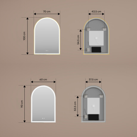 Irregular LED-backlit mirror – 60x90/70x100 cm in a silver aluminum frame #3