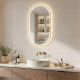 Oval LED mirror in a gold aluminum frame #1