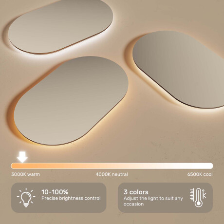 Oval LED mirror in a gold aluminum frame #5