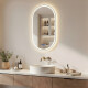 Oval LED-backlit mirror – 50x80/50x100 cm in a silver aluminum frame #1