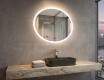Round LED Bathroom Mirror 80 cm with Dual Color, Touch Switch and Heating Mat