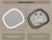 Irregular Illuminated Bathroom Mirror 84x74 cm with Dual Light Color, Touch Switch and Heating Mat #7