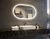 Oval Illuminated Bathroom Mirror 80x50/50x80 cm with Dual Color, Touch Switch and Heating Mat