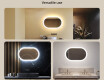Oval Illuminated Bathroom Mirror 80x50/50x80 cm with Dual Color, Touch Switch and Heating Mat #2