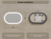 Oval Illuminated Bathroom Mirror 80x50/50x80 cm with Dual Color, Touch Switch and Heating Mat #7
