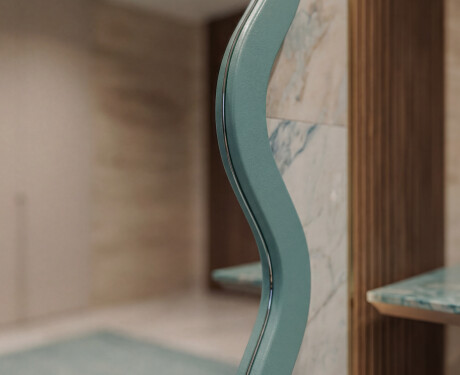 Mirror with an irregular outline in a lacquered HORIZON MDF frame #2