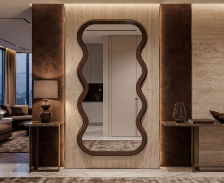 Mirror with an irregular outline in a lacquered HORIZON MDF frame #6