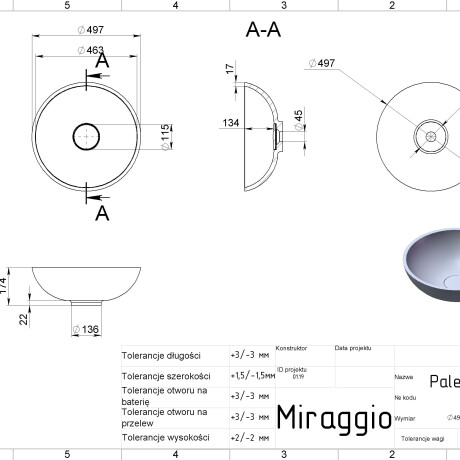 PALERMO MATT washbasin #1