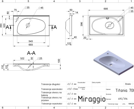 TITANIA MATT washbasin