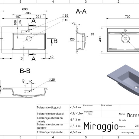 BARCELONA 700 R washbasin #5