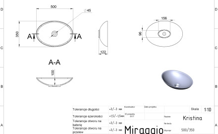 KRISTINA MIRASOFT washbasin