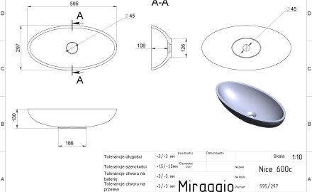 NICE MIRASOFT washbasin