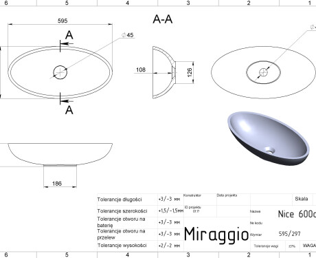 NICE MIRASOFT washbasin