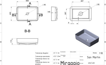 SAN MARTIN MIRASOFT washbasin