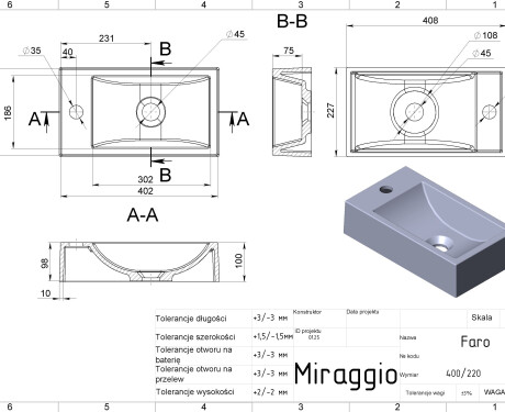 FARO MIRASOFT washbasin